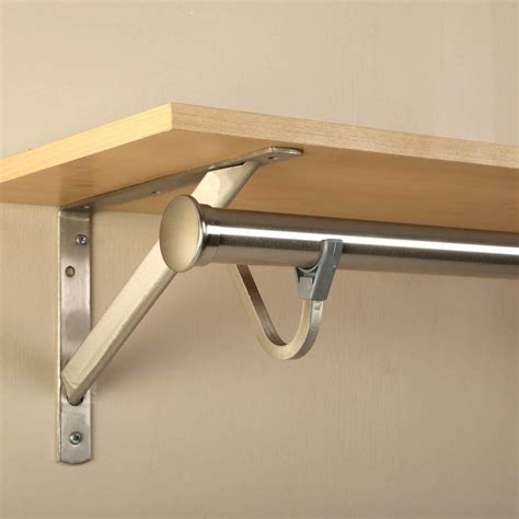 metal bracket shelves closet|ceiling mount closet rod bracket.